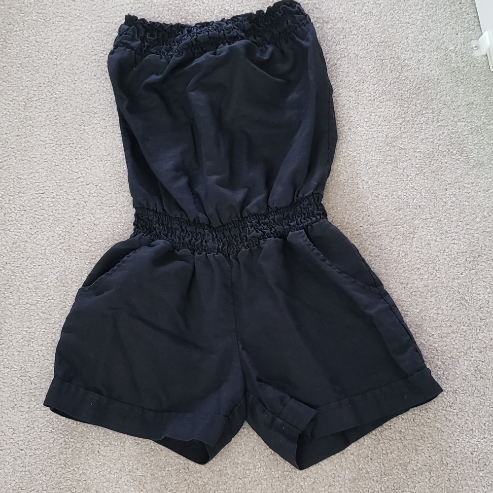 Strapless Linen Blend Romper